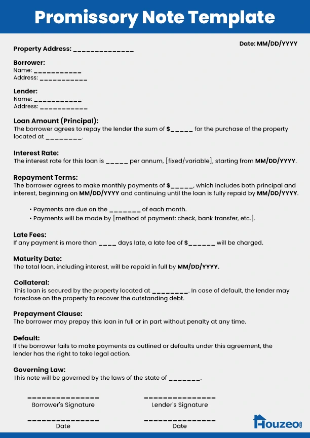 promissory note template